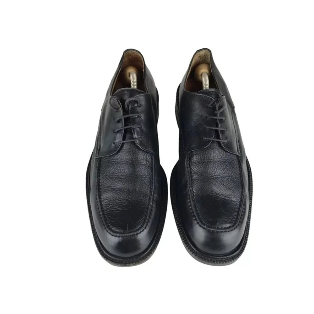 BrassBoot Mens Black 93687-01-SY Round Toe Lace Up Oxford‎ Dress Shoes Size 9.5